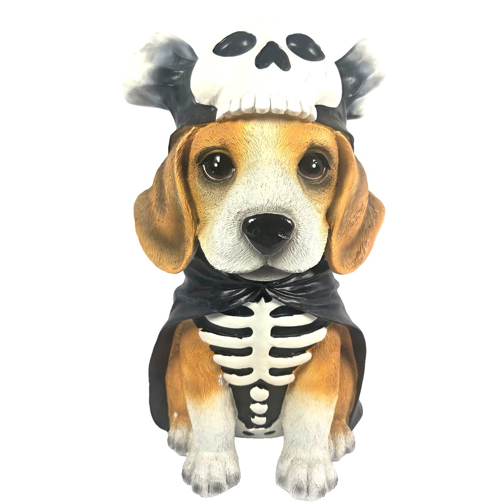 Humane World Halloween Beagle Skeleton Dog Figurine 12in Brown White New Decor